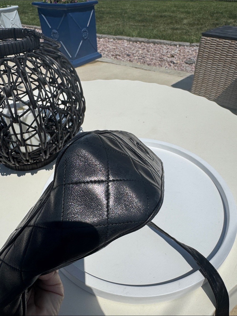 CHANEL Black Quilted Leather Shoulder Baguette with Embossed CC - Picture 8 of 10